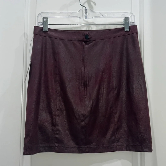 NWT Free People Women's Rumi Ruched Mini Skirt in Red Wine Size M - Picture 6 of 7